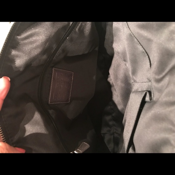 COACH BLACK SILVER POPPY OP ART GLAM TOTE - Picture 4 of 8